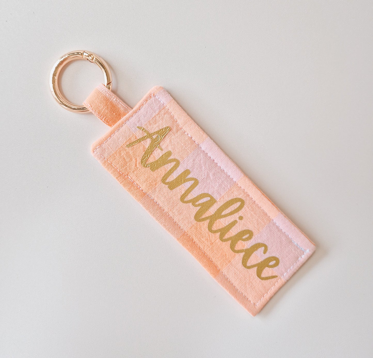 Personalised lip balm holder keyring