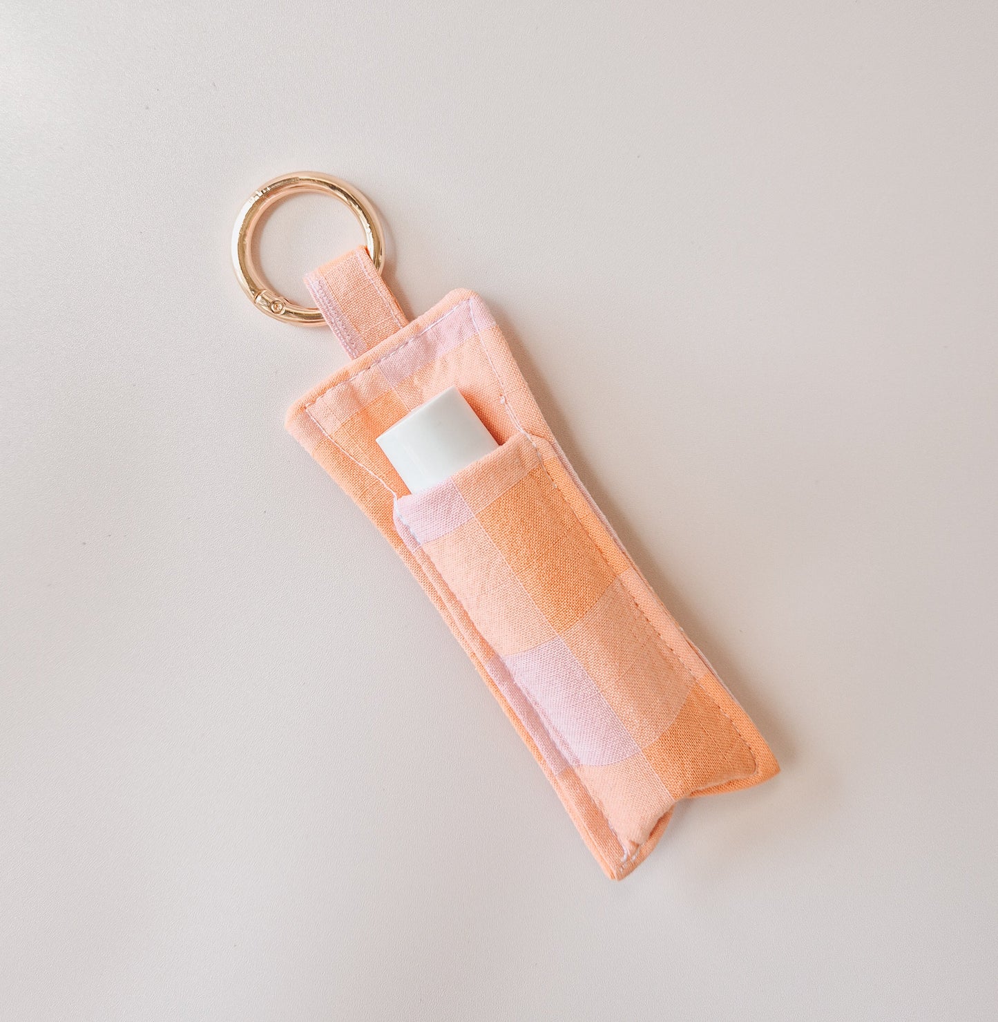 Personalised lip balm holder keyring
