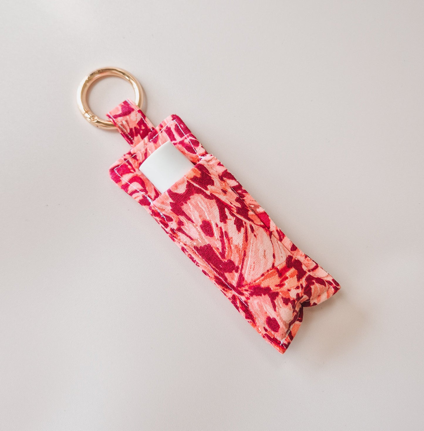 Personalised lip balm holder keyring