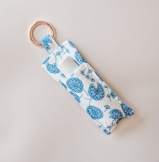 Personalised lip balm holder keyring